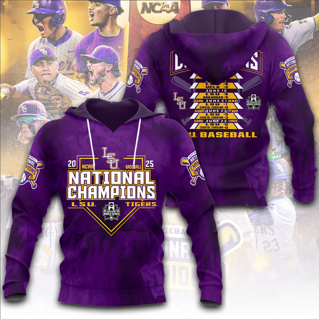 LSU Wins 2025 DI Baseball National Championship V9 Shirt DDT CTND