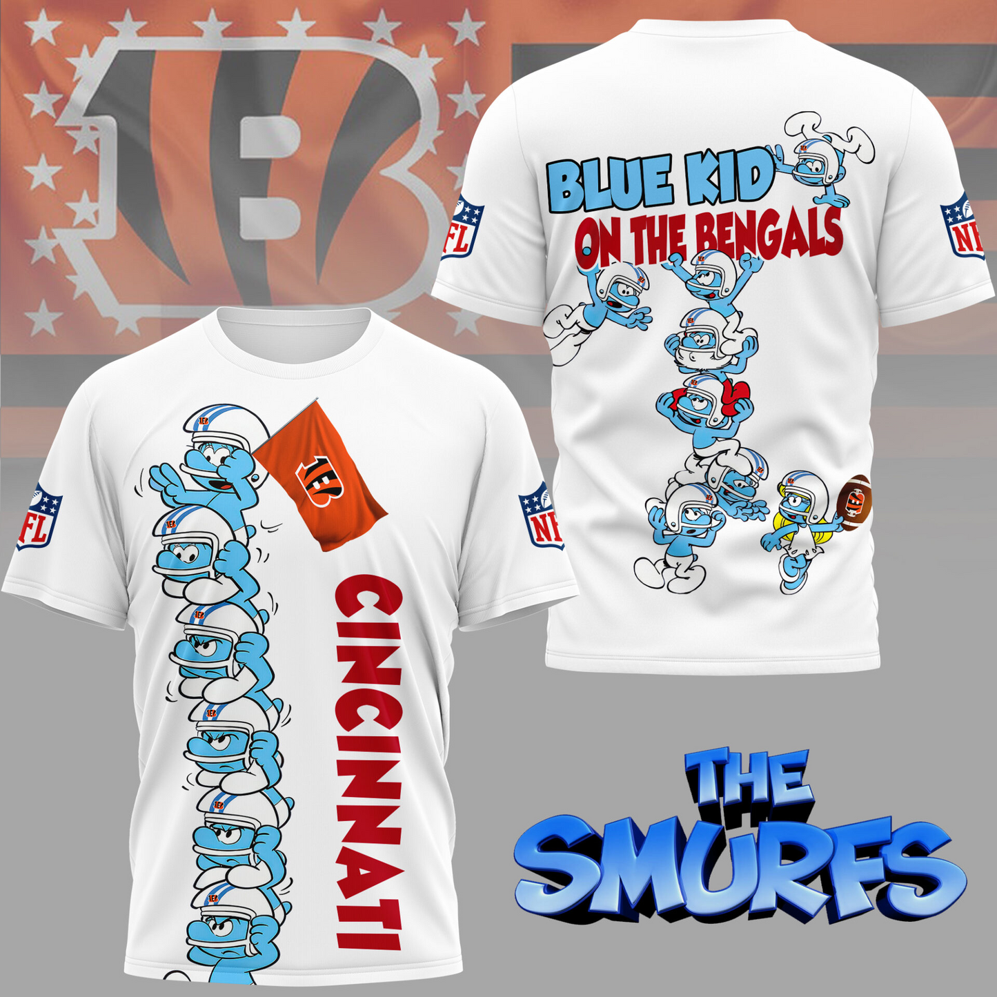 CIN Premium NFL x Smurfs 3D Shirt DDT 210725 CTND