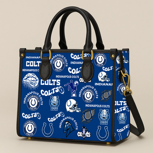 Indianapolis Colts Women Leather Hand Bag V1 DATND TANTD