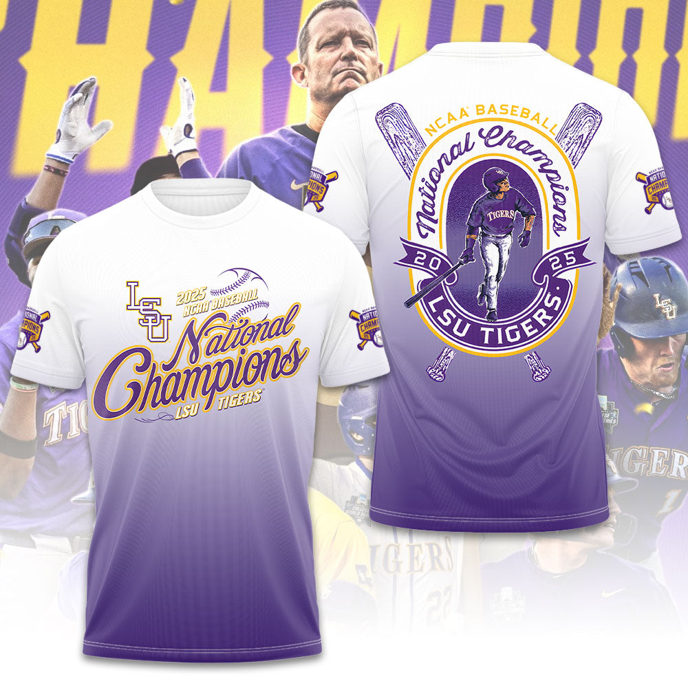 LSU Wins 2025 DI Baseball National Championship V15 Shirt DDT CTND