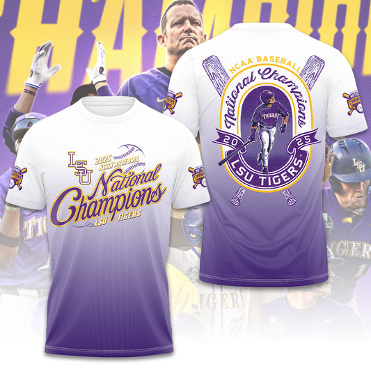 LSU Wins 2025 DI Baseball National Championship V15 Shirt DDT CTND