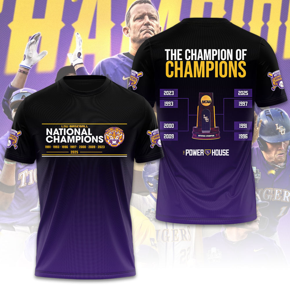 LSU Wins 2025 DI Baseball National Championship V17 Shirt DDT CTND