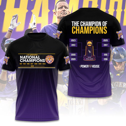 LSU Wins 2025 DI Baseball National Championship V17 Shirt DDT CTND