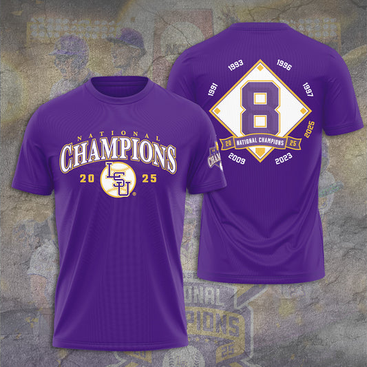 LSU Wins 2025 DI Baseball National Championship V20 Shirt DDT CTND