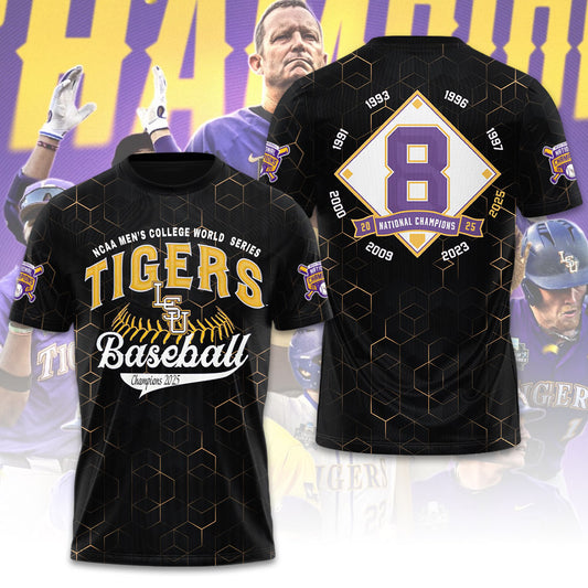 LSU Wins 2025 DI Baseball National Championship V22 Shirt DDT CTND