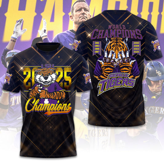 LSU Wins 2025 DI Baseball National Championship V23 Shirt DDT CTND