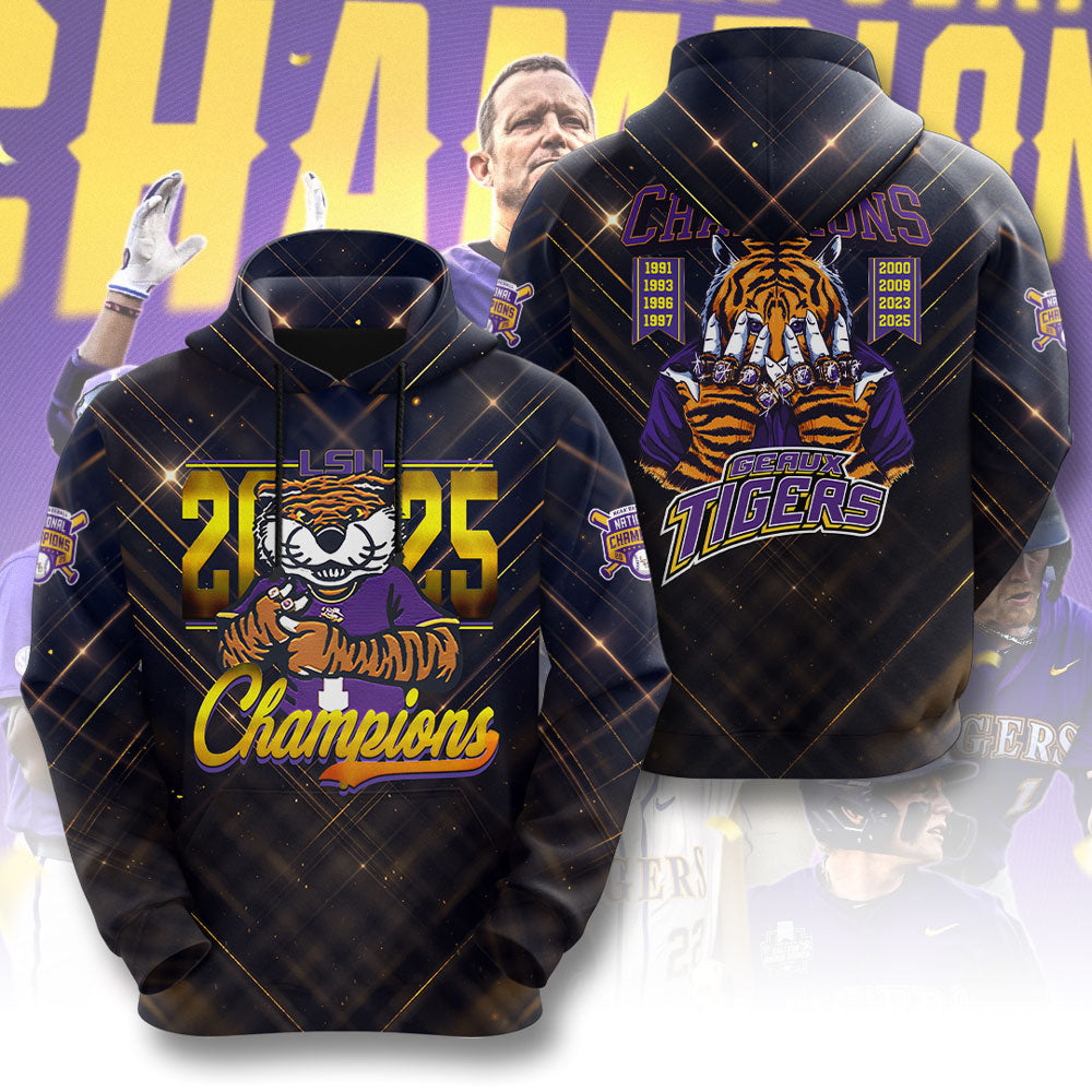 LSU Wins 2025 DI Baseball National Championship V23 Shirt DDT CTND