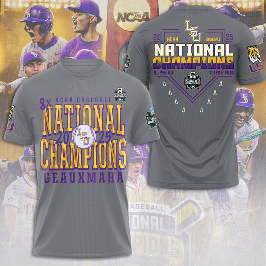LSU Wins 2025 DI Baseball National Championship V24 Shirt DDT CTND