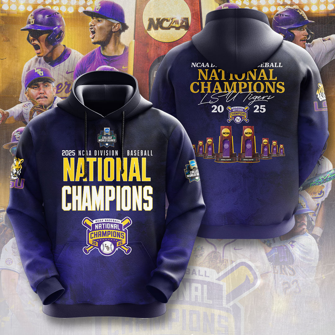LSU Wins 2025 DI Baseball National Championship V25 Shirt DDT CTND