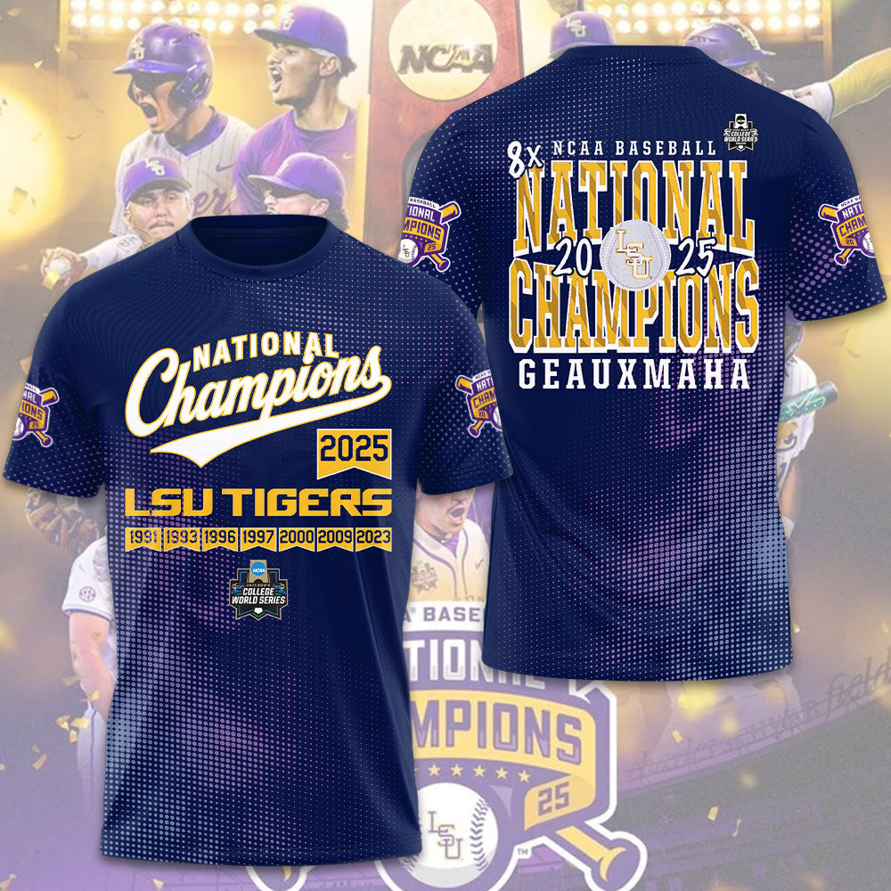 LSU Wins 2025 DI Baseball National Championship V31 Shirt DDT CTND