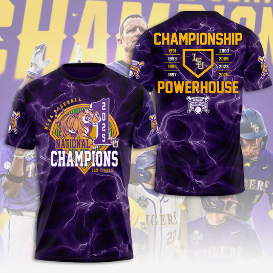 LSU Wins 2025 DI Baseball National Championship V35 Shirt DDT CTND