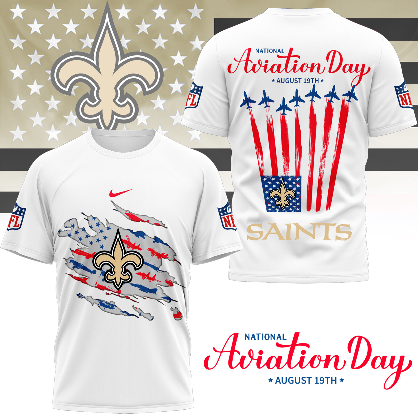 NOS Premium National Aviation Day 3D Shirt DDT TTV