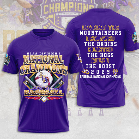 LSU Wins 2025 DI Baseball National Championship V36 Shirt DDT CTND