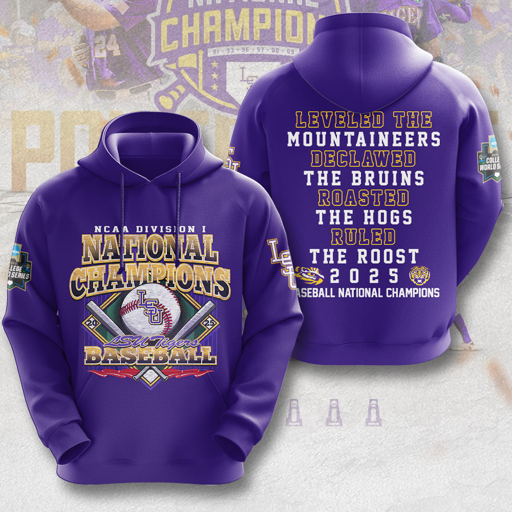 LSU Wins 2025 DI Baseball National Championship V36 Shirt DDT CTND