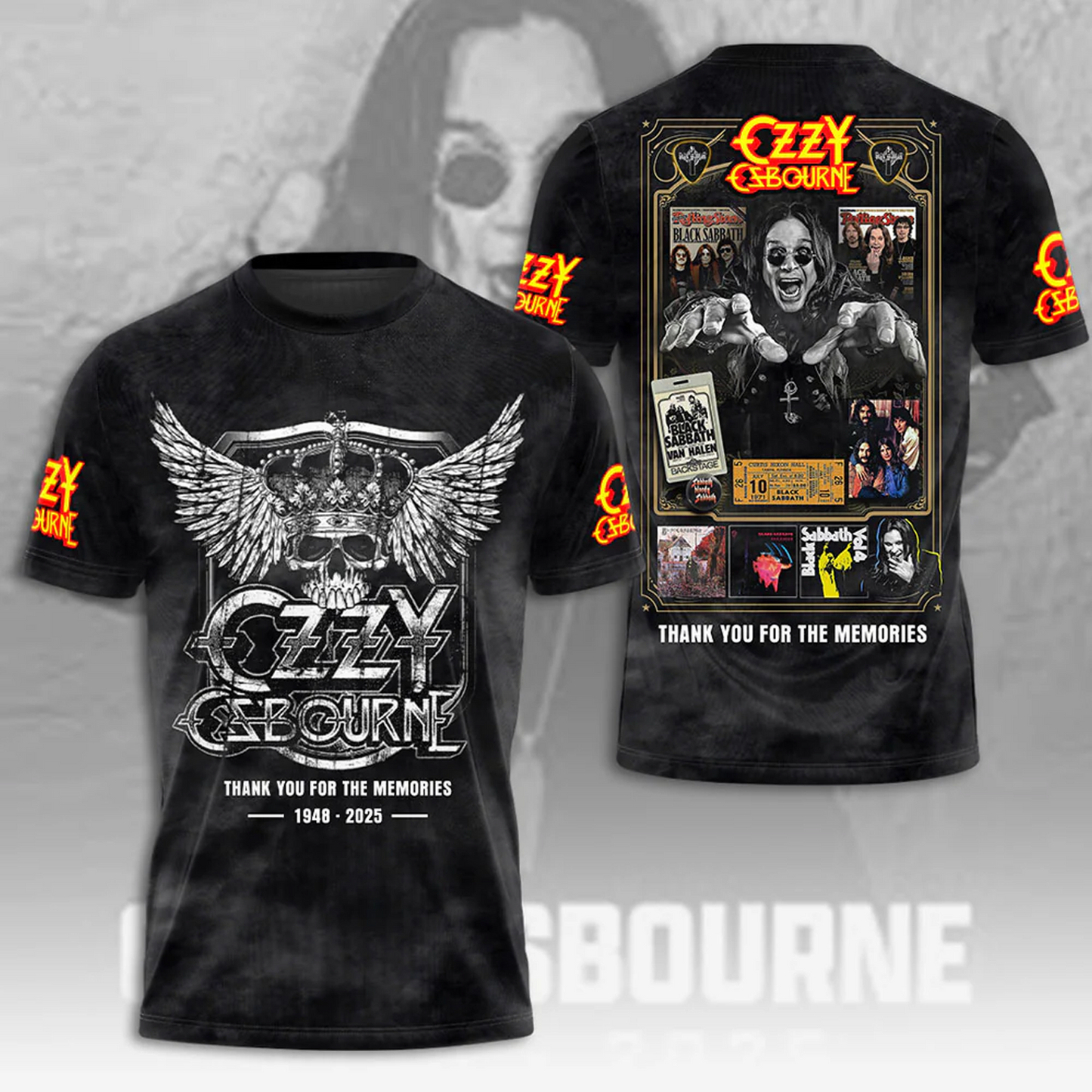 R.I.P Ozzy Osbourne Thank You For The Memories 3D Shirt V6 DatND DVT