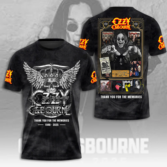 R.I.P Ozzy Osbourne Thank You For The Memories 3D Shirt V6 DatND DVT