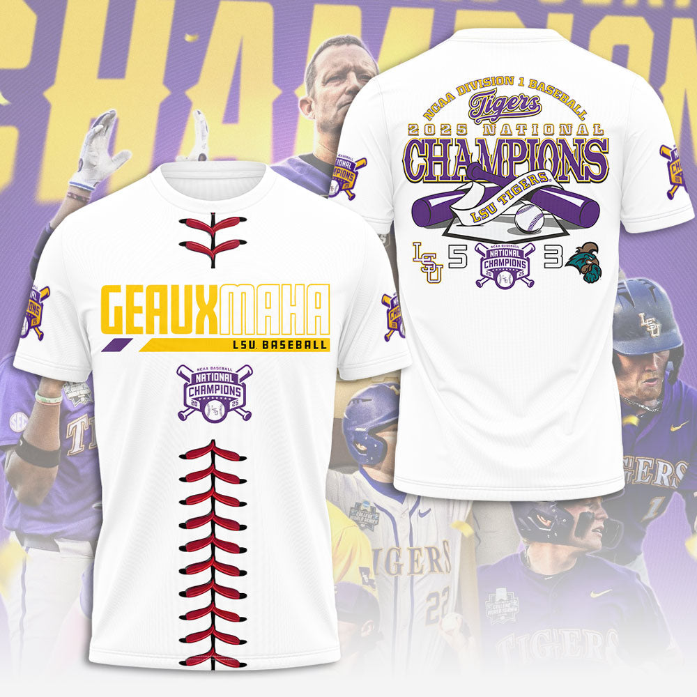 LSU Wins 2025 DI Baseball National Championship V37 Shirt DDT CTND