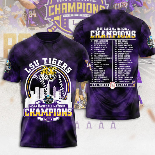 LSU Wins 2025 DI Baseball National Championship V39 Shirt DDT CTND