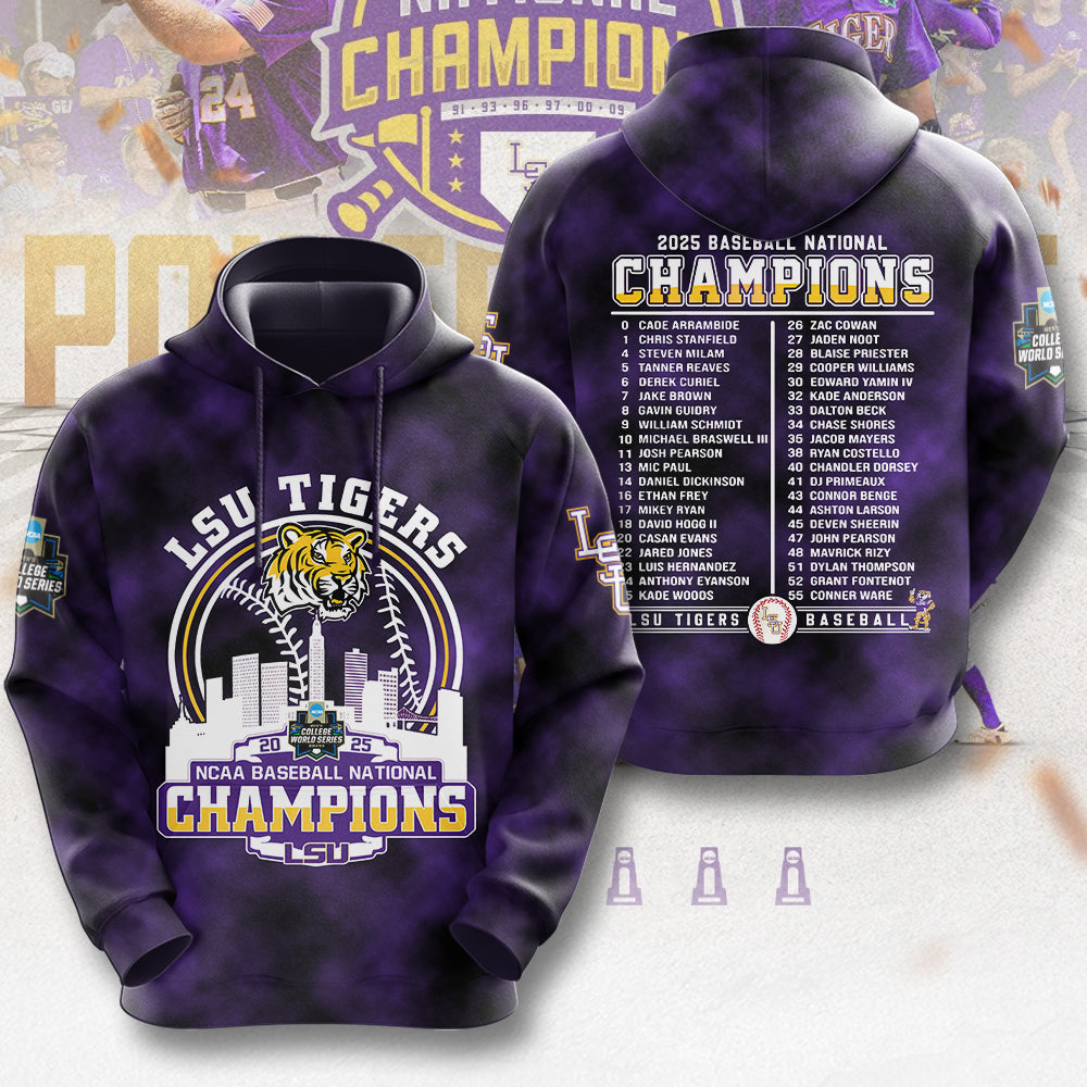 LSU Wins 2025 DI Baseball National Championship V39 Shirt DDT CTND