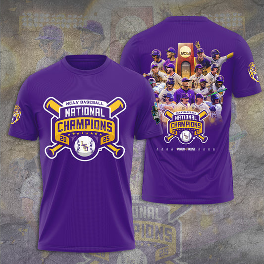 LSU Wins 2025 DI Baseball National Championship V40 Shirt DDT CTND