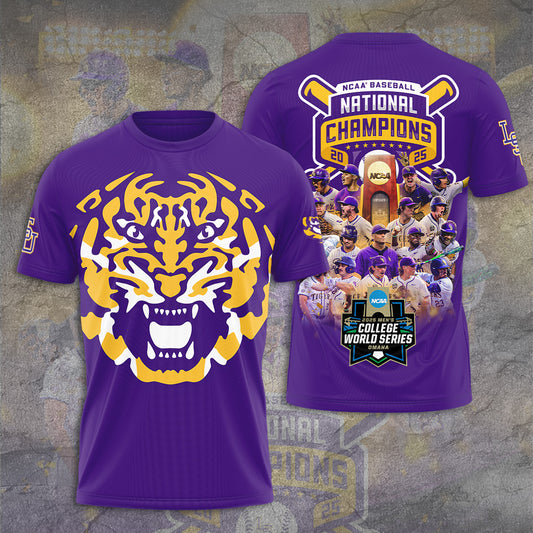 LSU Wins 2025 DI Baseball National Championship V42 Shirt DDT CTND