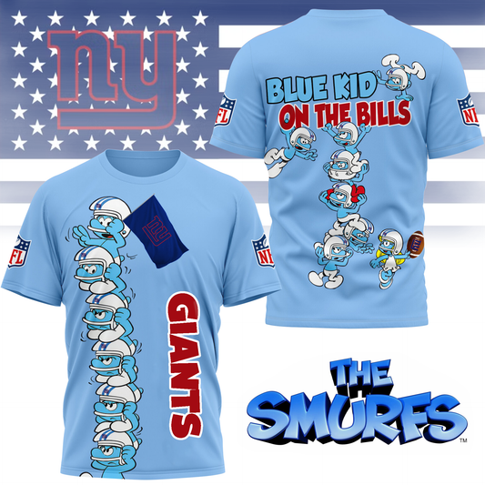 NYG Premium NFL x Smurfs 3D Shirt DDT 210725 CTND