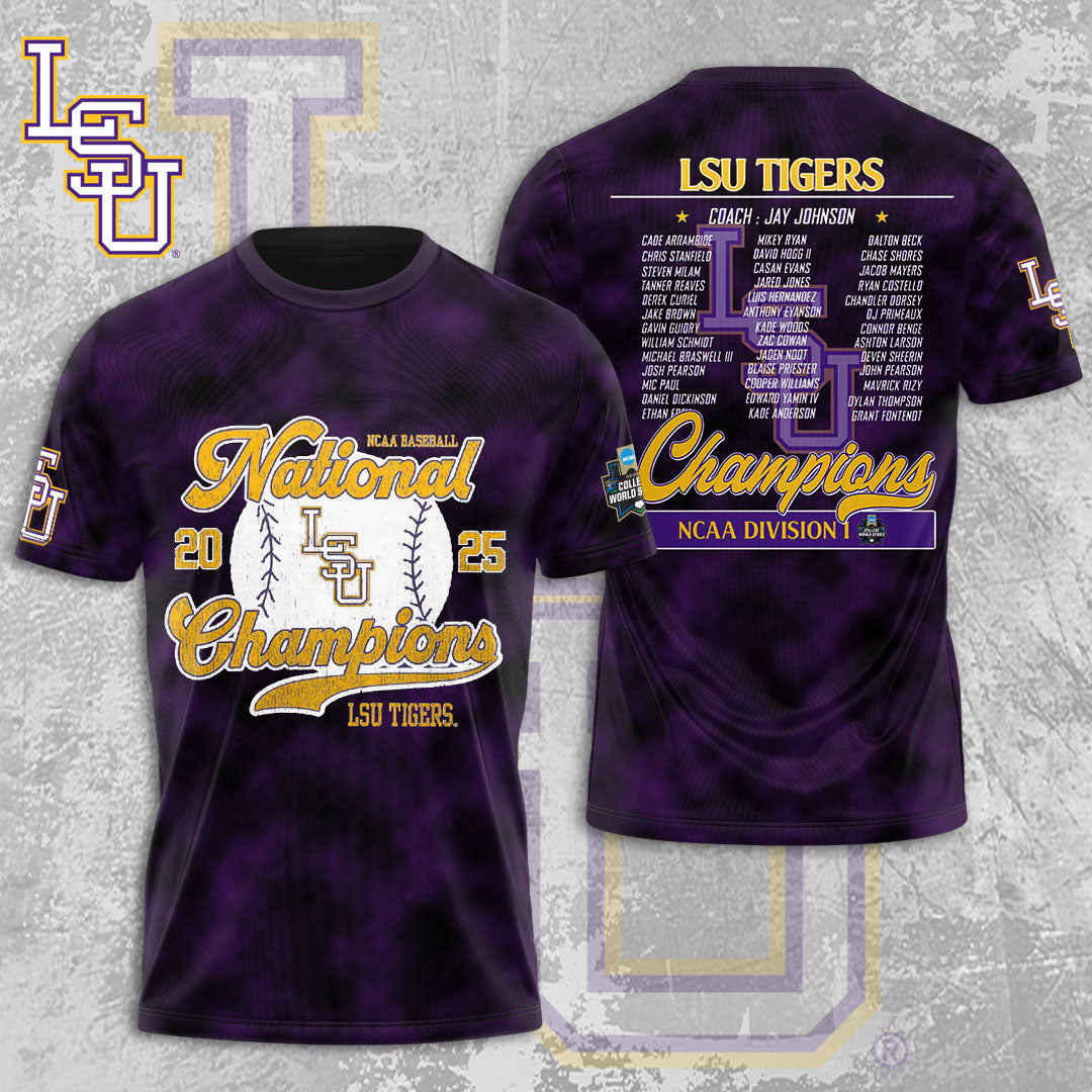 LSU Wins 2025 DI Baseball National Championship V43 Shirt DDT CTND