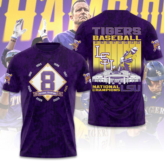 LSU Wins 2025 DI Baseball National Championship V45 Shirt DDT CTND