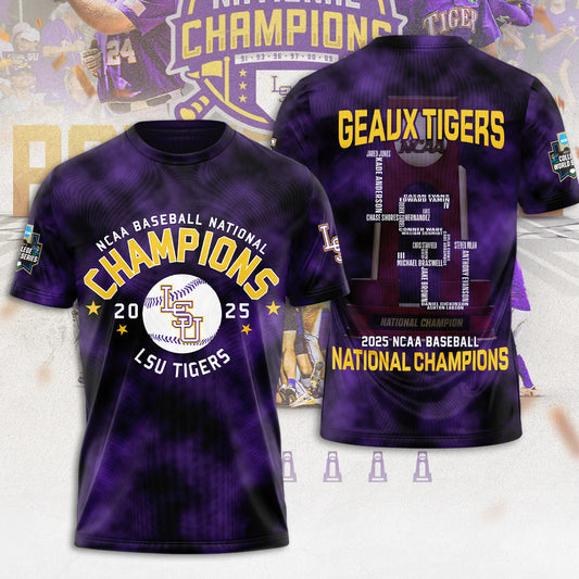 LSU Wins 2025 DI Baseball National Championship V46 Shirt DDT CTND