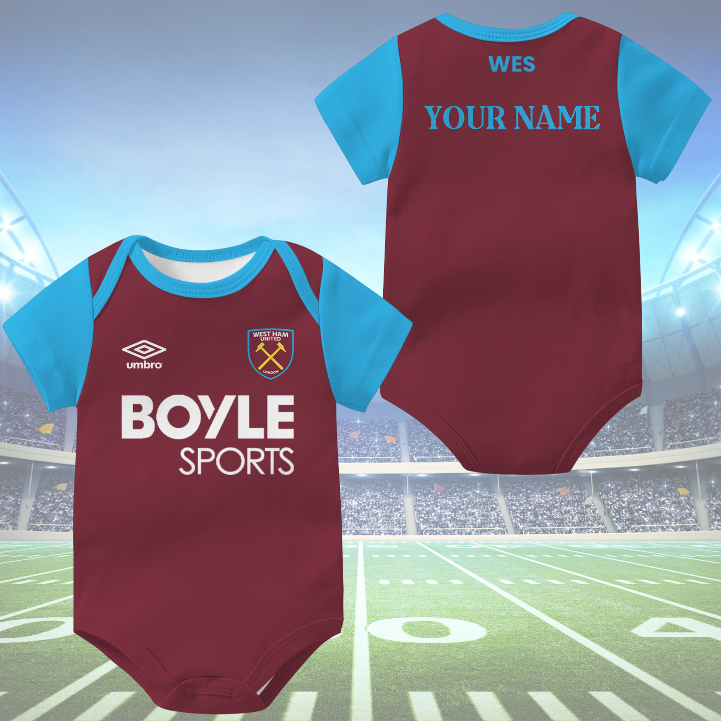WES Soccer Jersey , Baby Rib Bodysuit Sizes DATND TANTD