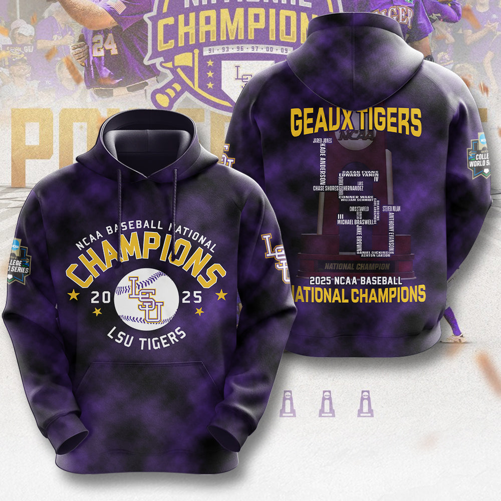 LSU Wins 2025 DI Baseball National Championship V46 Shirt DDT CTND