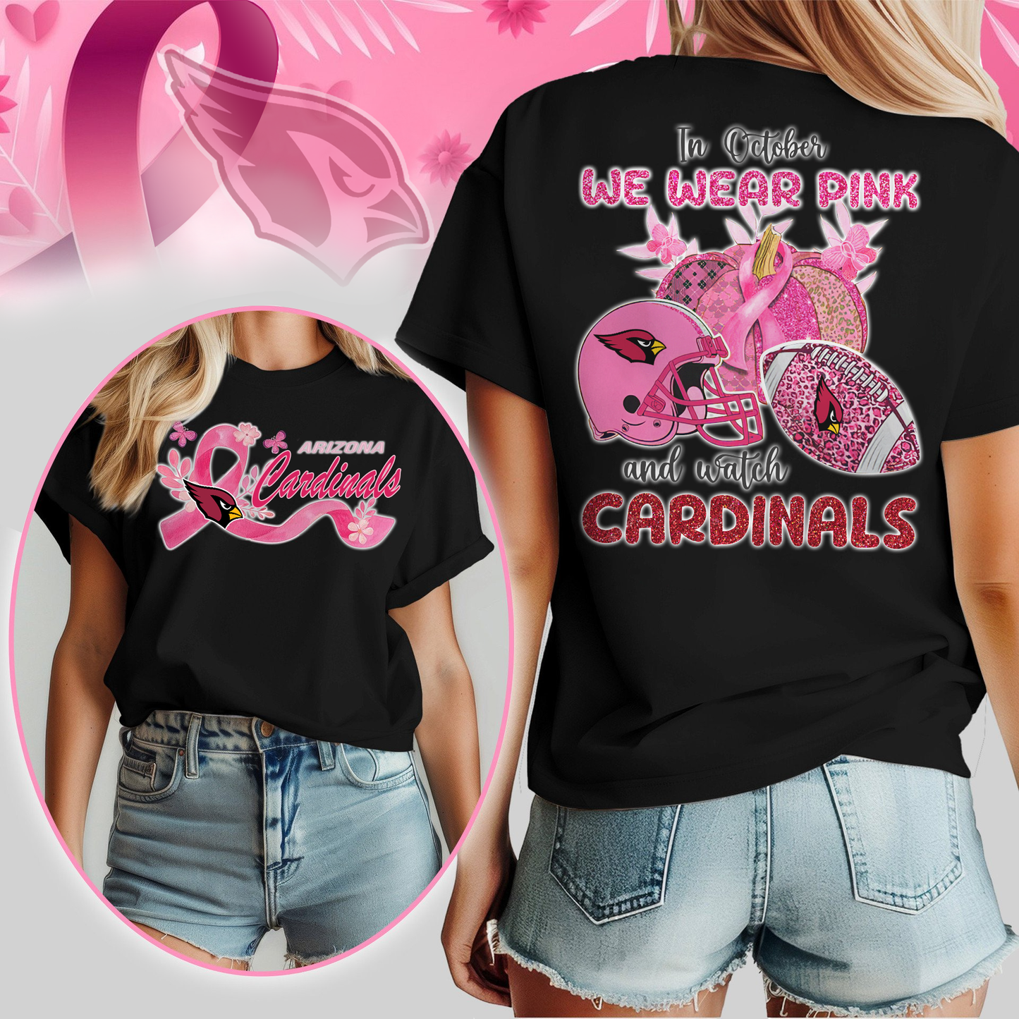 In October We Wear Pink And Watch AC Shirt DDT NTL
