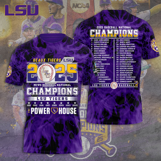 LSU Wins 2025 DI Baseball National Championship V48 Shirt DDT CTND