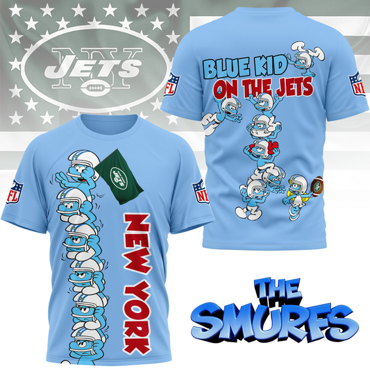 NYJ Premium NFL x Smurfs 3D Shirt DDT 210725 CTND