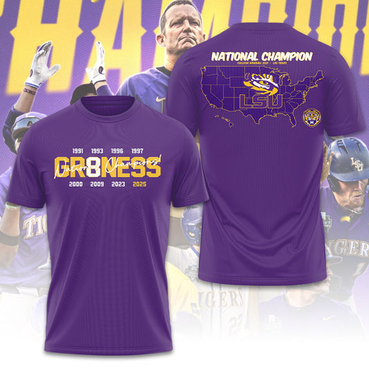 LSU Wins 2025 DI Baseball National Championship V50 Shirt DDT CTND
