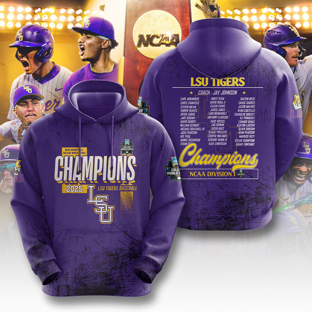 LSU Wins 2025 DI Baseball National Championship V52 Shirt DDT CTND