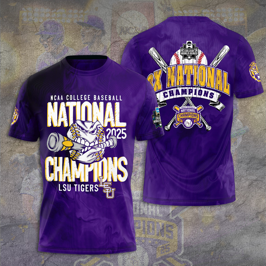 LSU Wins 2025 DI Baseball National Championship V55 Shirt DDT CTND
