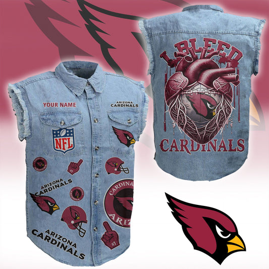 AC NFL Personalize Sleeveless Denim Jacket For Fan DDT CTND