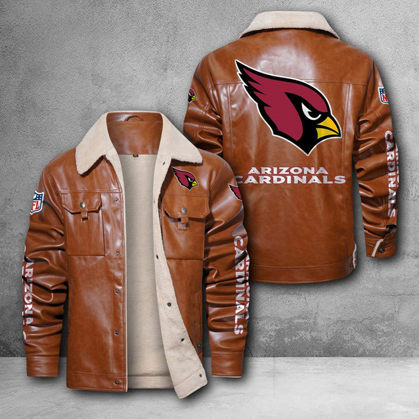 ARI X NFL LEATHER JACKET DATND THUONGNH