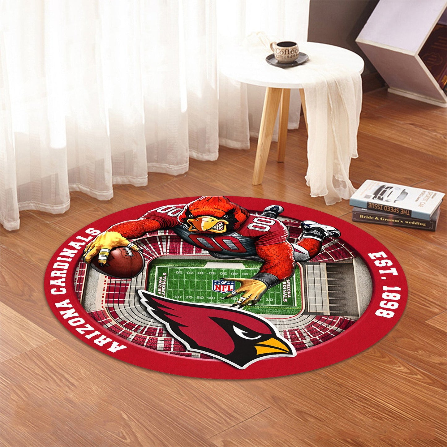 ARI x NFL Luxury 3D Round Rug DatND DVT