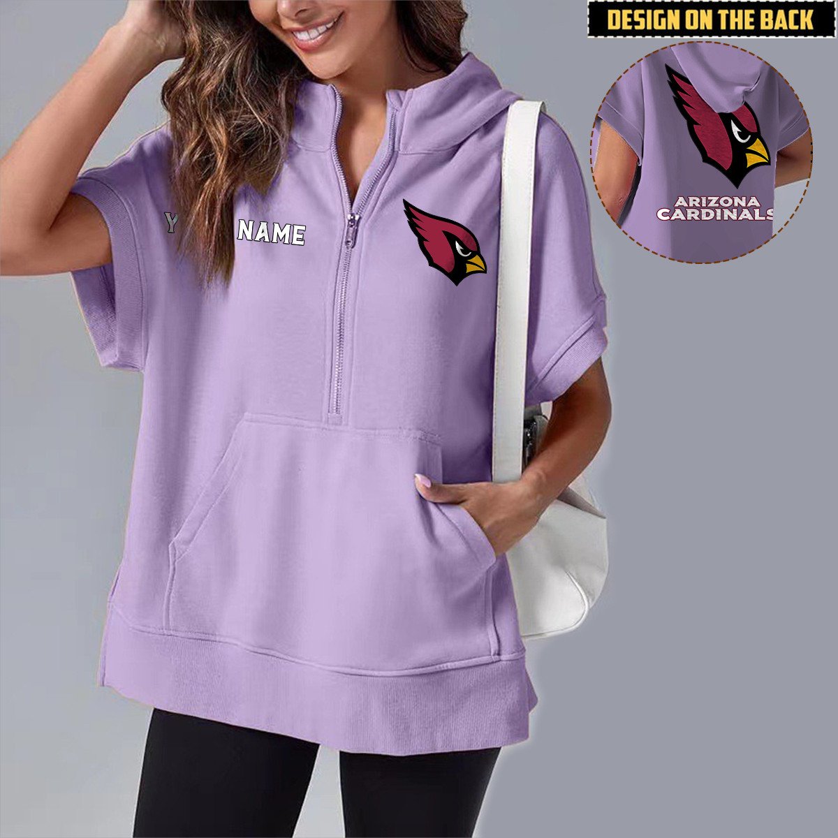 ARI x NFL Short Sleeve Zip Hoodie DATND TANTD