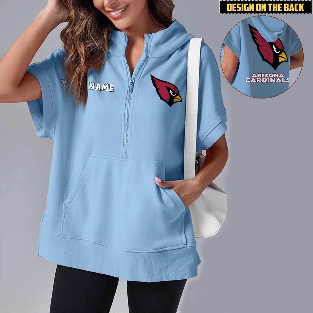 ARI x NFL Short Sleeve Zip Hoodie DATND TANTD