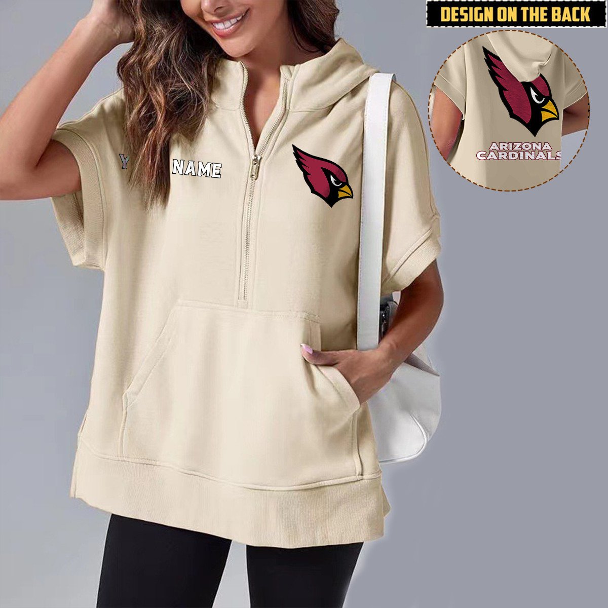 ARI x NFL Short Sleeve Zip Hoodie DATND TANTD