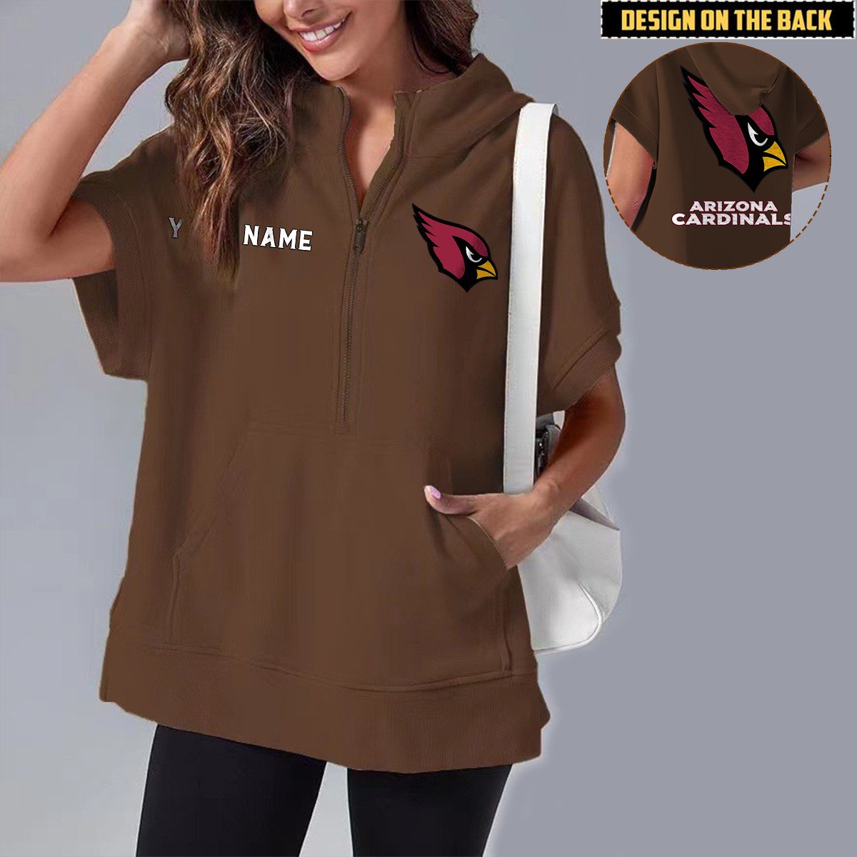 ARI x NFL Short Sleeve Zip Hoodie DATND TANTD