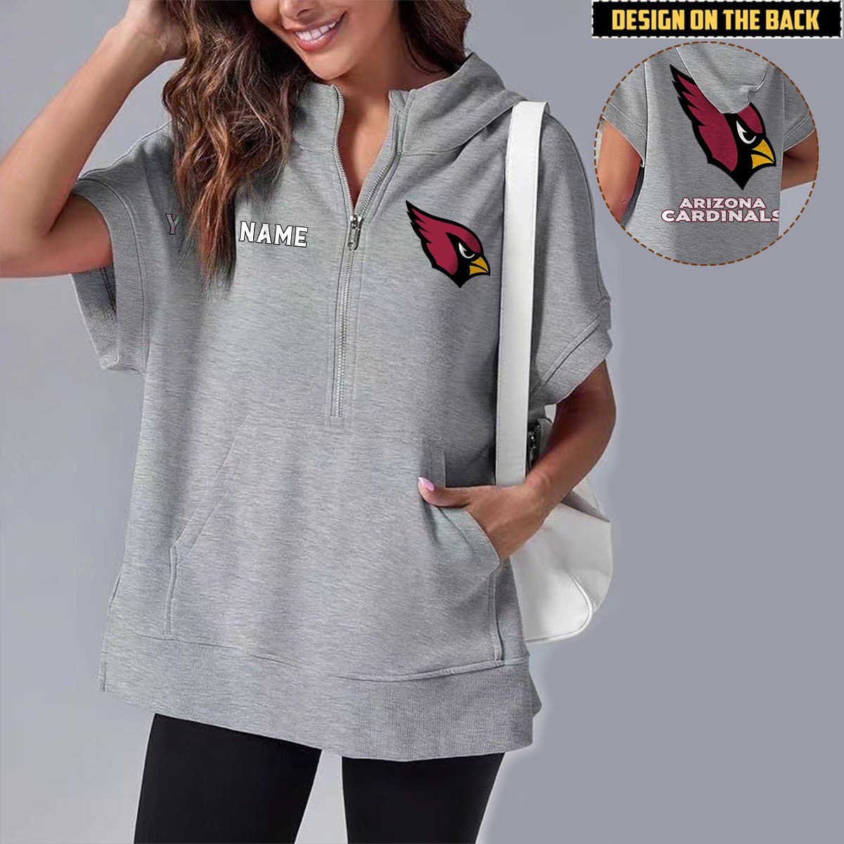 ARI x NFL Short Sleeve Zip Hoodie DATND TANTD