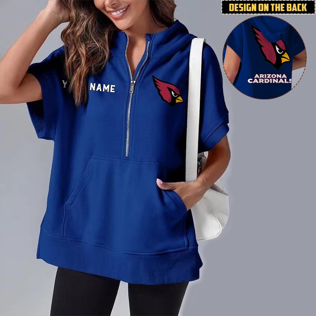 ARI x NFL Short Sleeve Zip Hoodie DATND TANTD