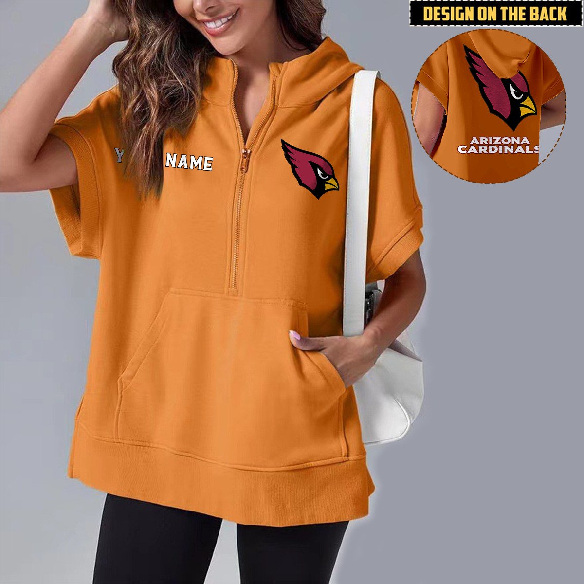 ARI x NFL Short Sleeve Zip Hoodie DATND TANTD