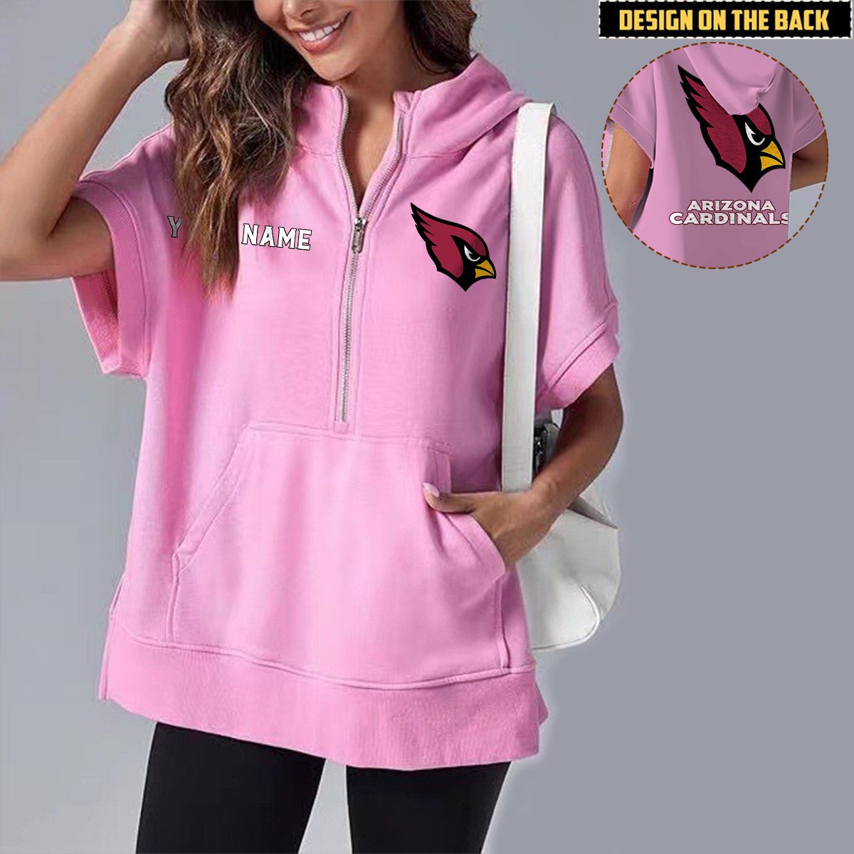 ARI x NFL Short Sleeve Zip Hoodie DATND TANTD