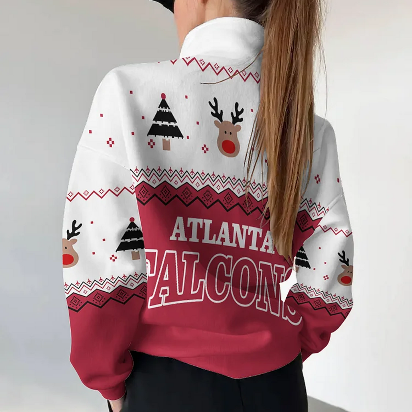 ATL X NFL Women's Outdoor Casual Stand Collar Long Sleeve Pullover DATND THUONGNH