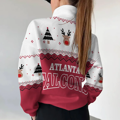 ATL X NFL Women's Outdoor Casual Stand Collar Long Sleeve Pullover DATND THUONGNH